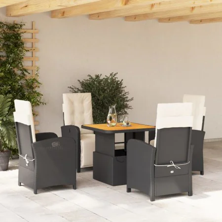 Set de muebles jardín 5 pzas con cojines ratán sintético negro de , Conjuntos de jardín - Ref: Foro24-3277316, Precio: 625,81...