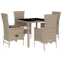 5-piece garden dining set with beige synthetic rattan cushions by , Garden sets - Ref: Foro24-3277569, Price: 440,65 €, Disco...