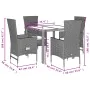 5-piece garden dining set with beige synthetic rattan cushions by , Garden sets - Ref: Foro24-3277569, Price: 440,65 €, Disco...