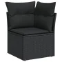 8-teiliges Gartensofa-Set und schwarze synthetische Rattankissen von , Modulare Sofas für den Außenbereich - Ref: Foro24-3224...