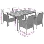 5-piece garden dining set with gray synthetic rattan cushions by , Garden sets - Ref: Foro24-3211874, Price: 578,78 €, Discou...