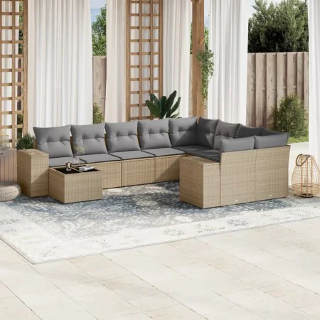 Garden sofa set with beige cushions, 10 pieces, made of synthetic rattan. by , Garden sets - Ref: Foro24-3255396, Price: 773,...