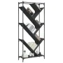 Engineered wood and black metal shelf 79x30x180 cm by , Bookcases and shelves - Ref: Foro24-845431, Price: 101,49 €, Discount: %