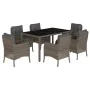 Garden dining set 7 pieces and gray synthetic rattan cushions by , Garden sets - Ref: Foro24-3211857, Price: 809,31 €, Discou...