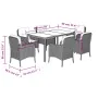 Garden dining set 7 pieces and gray synthetic rattan cushions by , Garden sets - Ref: Foro24-3211857, Price: 809,31 €, Discou...