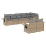 Garden sofa set with beige cushions, 8 pieces, PE rattan. by , Garden sets - Ref: Foro24-3220418, Price: 601,84 €, Discount: %