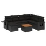 Set aus 8-teiligen Gartensofas und Kissen Kunstrattan schwarz von , Modulare Sofas für den Außenbereich - Ref: Foro24-3224676...