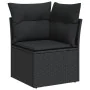 Set aus 8-teiligen Gartensofas und Kissen Kunstrattan schwarz von , Modulare Sofas für den Außenbereich - Ref: Foro24-3224676...