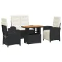 Garden dining set, 4 pieces with black synthetic rattan cushions. by , Garden sets - Ref: Foro24-3277324, Price: 526,50 €, Di...