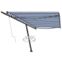 Blue and white automatic standing awning 500x300 cm by , Awnings - Ref: Foro24-3069786, Price: 618,08 €, Discount: %