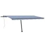 Blue and white automatic standing awning 500x300 cm by , Awnings - Ref: Foro24-3069786, Price: 618,08 €, Discount: %