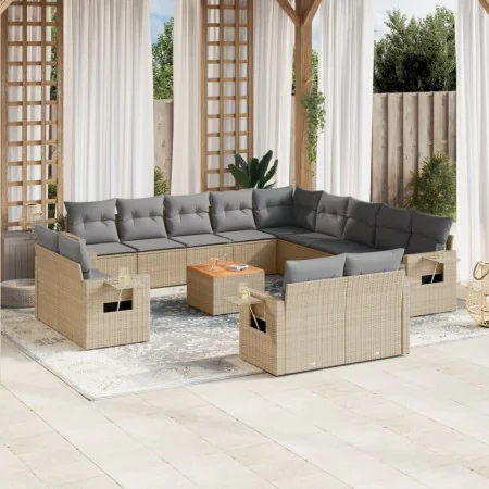 14-piece garden sofa set with beige synthetic rattan cushions by , Modular outdoor sofas - Ref: Foro24-3224841, Price: 1,00 €...