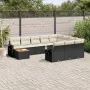 11-teiliges Gartensofa-Set und schwarze synthetische Rattankissen von , Modulare Sofas für den Außenbereich - Ref: Foro24-322...