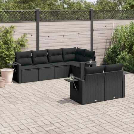 7-piece garden dining set and black synthetic rattan cushions by , Garden sets - Ref: Foro24-3220404, Price: 505,49 €, Discou...