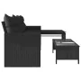 L-shaped garden sofa with black PE rattan table and cushions by , Outdoor sofas - Ref: Foro24-365572, Price: 248,35 €, Discou...