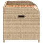 Bench with storage acacia PE rattan beige mix 100x50x52 cm by , garden benches - Ref: Foro24-365951, Price: 150,73 €, Discoun...