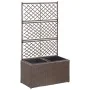 Spalier und Blumenbeet 2 Töpfe braunes synthetisches Rattan 58x30x107cm von vidaXL, Töpfe und Pflanzgefäße - Ref: Foro24-4693...