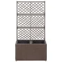 Spalier und Blumenbeet 2 Töpfe braunes synthetisches Rattan 58x30x107cm von vidaXL, Töpfe und Pflanzgefäße - Ref: Foro24-4693...