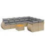 Gartensofa-Set mit beigen Kissen, 10-teilig, synthetisches Rattan von , Gartensets - Ref: Foro24-3257494, Preis: 723,51 €, Ra...