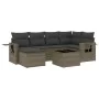 7-piece garden sofa set with gray PE rattan cushions by , Garden sets - Ref: Foro24-3220469, Price: 470,99 €, Discount: %