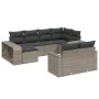 10-teiliges Gartensofa-Set mit grauen synthetischen Rattankissen von , Modulare Sofas für den Außenbereich - Ref: Foro24-3261...