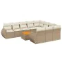 11-teiliges Gartensofa-Set mit beigen synthetischen Rattankissen von , Gartensets - Ref: Foro24-3257514, Preis: 787,71 €, Rab...