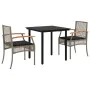 3-piece garden dining set with gray synthetic rattan cushions by , Garden sets - Ref: Foro24-3213617, Price: 201,05 €, Discou...