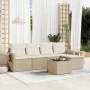 Gartensofa-Set mit Kissen, 6-teilig, beiges synthetisches Rattan von , Gartensets - Ref: Foro24-3220097, Preis: 438,14 €, Rab...