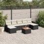 8-teiliges Gartensofa-Set und schwarze synthetische Rattankissen von , Modulare Sofas für den Außenbereich - Ref: Foro24-3224...