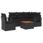 Set aus 6-teiligen Gartensofas und Kissen Kunstrattan schwarz von , Gartensets - Ref: Foro24-3256895, Preis: 469,49 €, Rabatt: %