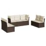 7-piece garden sofa set with brown PE rattan cushions by , Garden sets - Ref: Foro24-3249252, Price: 453,37 €, Discount: %