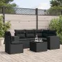 6-piece garden sofa set and black synthetic rattan cushions by , Garden sets - Ref: Foro24-3254912, Price: 461,72 €, Discount: %