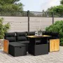 7-piece garden dining set and black synthetic rattan cushions by , Garden sets - Ref: Foro24-3276247, Price: 469,71 €, Discou...