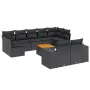 Gartensofa-Set 10-teilig mit schwarzen synthetischen Rattankissen von , Gartensets - Ref: Foro24-3257924, Preis: 697,88 €, Ra...