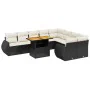 Gartensofa-Set 10-teilig mit schwarzen synthetischen Rattankissen von , Gartensets - Ref: Foro24-3272351, Preis: 680,06 €, Ra...