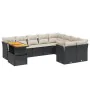 Garden sofa set 10 pieces with black synthetic rattan cushions by , Garden sets - Ref: Foro24-3271014, Price: 655,24 €, Disco...