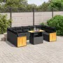 Gartensofa-Set 10-teilig mit schwarzen synthetischen Rattankissen von , Gartensets - Ref: Foro24-3274100, Preis: 637,51 €, Ra...