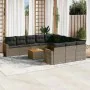 12-teiliges Gartensofa-Set mit grauen synthetischen Rattankissen von , Gartensets - Ref: Foro24-3256683, Preis: 841,56 €, Rab...