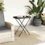 Table with folding tray made of synthetic brown rattan 65x40x75 cm by , Garden tables - Ref: Foro24-365128, Price: 46,43 €, D...