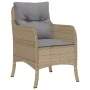 Garden armchairs with cushions 2 units synthetic rattan beige mix by , Garden chairs - Ref: Foro24-365149, Price: 201,20 €, D...