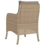 Garden armchairs with cushions 2 units synthetic rattan beige mix by , Garden chairs - Ref: Foro24-365149, Price: 201,20 €, D...