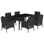 7-piece garden dining set with black synthetic rattan cushions by , Garden sets - Ref: Foro24-3211851, Price: 716,70 €, Disco...