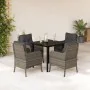 Set comedor de jardín 5 piezas con cojines ratán sintético gris de , Conjuntos de jardín - Ref: Foro24-3211956, Precio: 492,0...