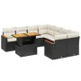 Set aus 8-teiligen Gartensofas und Kissen Kunstrattan schwarz von , Gartensets - Ref: Foro24-3273002, Preis: 590,96 €, Rabatt: %