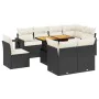 Set aus 8-teiligen Gartensofas und Kissen Kunstrattan schwarz von , Gartensets - Ref: Foro24-3271847, Preis: 655,88 €, Rabatt: %