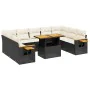 11-teiliges Gartensofa-Set und schwarze synthetische Rattankissen von , Gartensets - Ref: Foro24-3273688, Preis: 761,97 €, Ra...