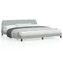 Light gray velvet bed frame with headboard 200x200cm by , Beds and slatted bases - Ref: Foro24-373252, Price: 162,73 €, Disco...