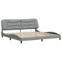 Estructura de cama con luces LED tela gris claro 200x200 cm de , Camas y somieres - Ref: Foro24-3213725, Precio: 273,81 €, De...