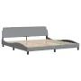 Estructura de cama con luces LED tela gris claro 200x200 cm de , Camas y somieres - Ref: Foro24-3213725, Precio: 273,81 €, De...