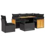 Set aus 6-teiligen Gartensofas und Kissen Kunstrattan schwarz von , Gartensets - Ref: Foro24-3273960, Preis: 424,06 €, Rabatt: %